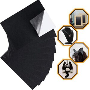 5PCS Black Self Adhesive Felt Sheets, Soft Velvet Sticky Back Felt for Jewelry Box and Drawer Liner, Art and Craft Making(A4 Size)