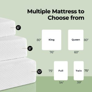 Rolanstar Twin Size Mattress, 10 Inch Gel Memory Foam Mattress in a Box, Fiberglass Free, Breathable Mattress for Cooler Sleep Supportive & Pressure Relief, CertiPUR-US Certified, White