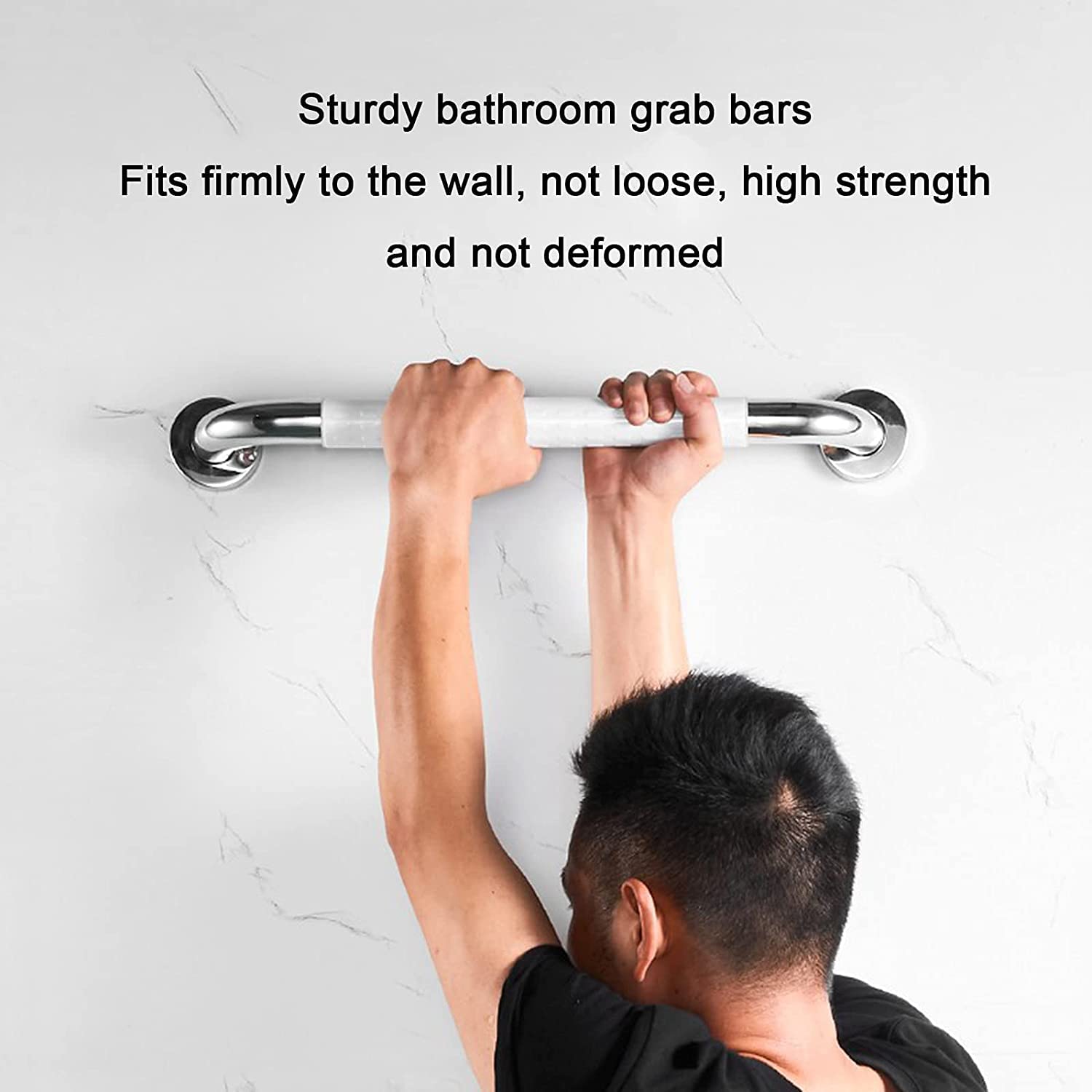 Shower Grab Bar Shower Handle Shower Handle for Bathtub,Toilet, Bathroom,Kitchen,Stairway Handrail (Color : White, Size : 23.6inch/60cm)