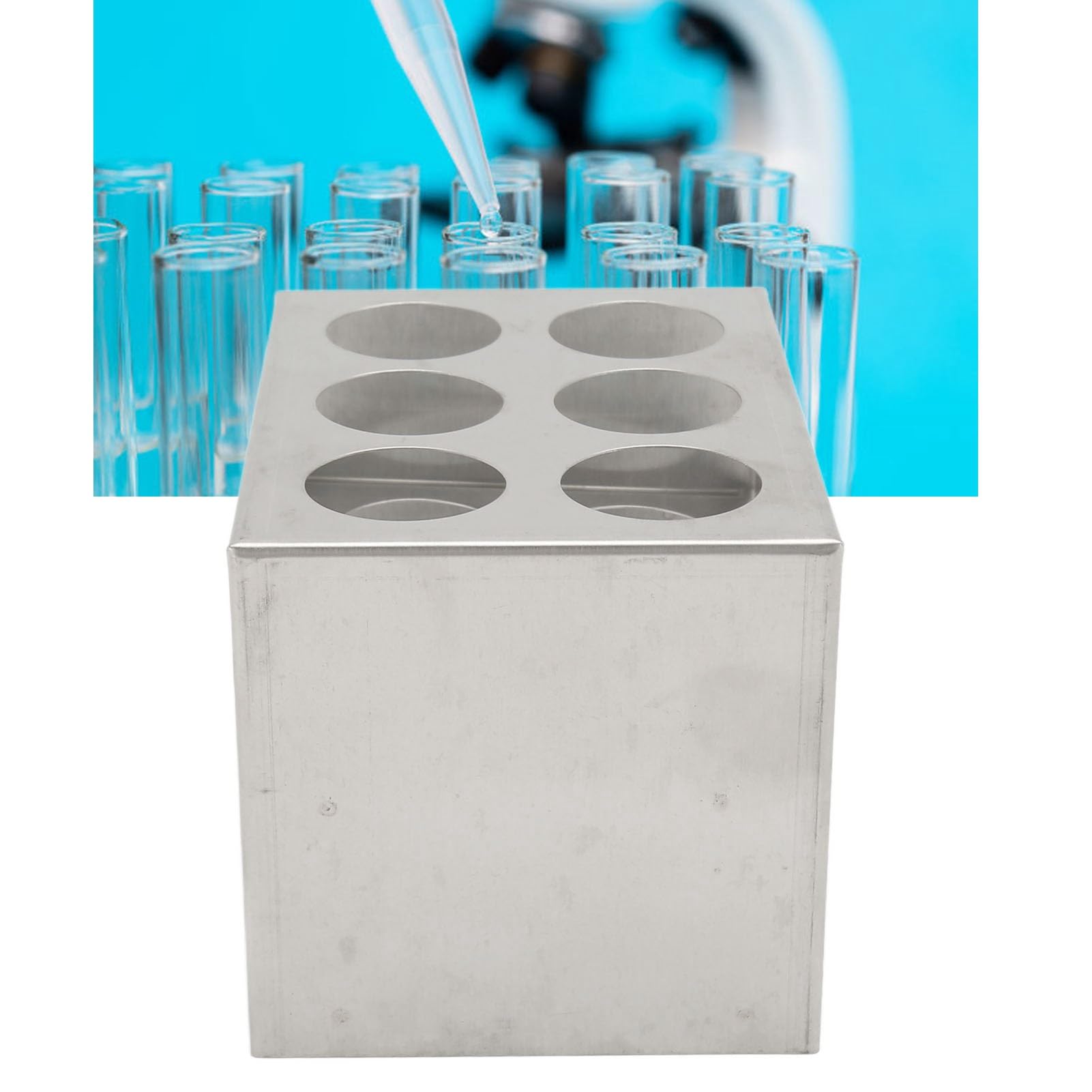 3 Tiers Stainless Steel Test Tube Holder for 50ml Test Tubes, 6 Holes Test Tube Rack, Sturdy Structure Lab Test Tube Rack, 30mm/1.18in in Diameter, Centrifuge Tube for Laboratory