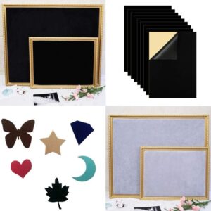 5PCS Black Self Adhesive Felt Sheets, Soft Velvet Sticky Back Felt for Jewelry Box and Drawer Liner, Art and Craft Making(A4 Size)