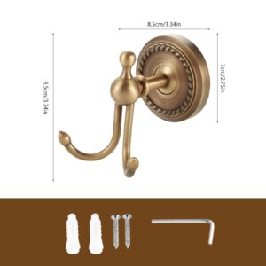 Topyond Brass Wall Hooks,Wall Mounted Coat Rack, Heavy Duty Antique Door Towel Hanger Holder,Wall Mount Clothes Coat Hat Bag Hook for Coat Hat Towel Purse Robes Entryway Bathroom