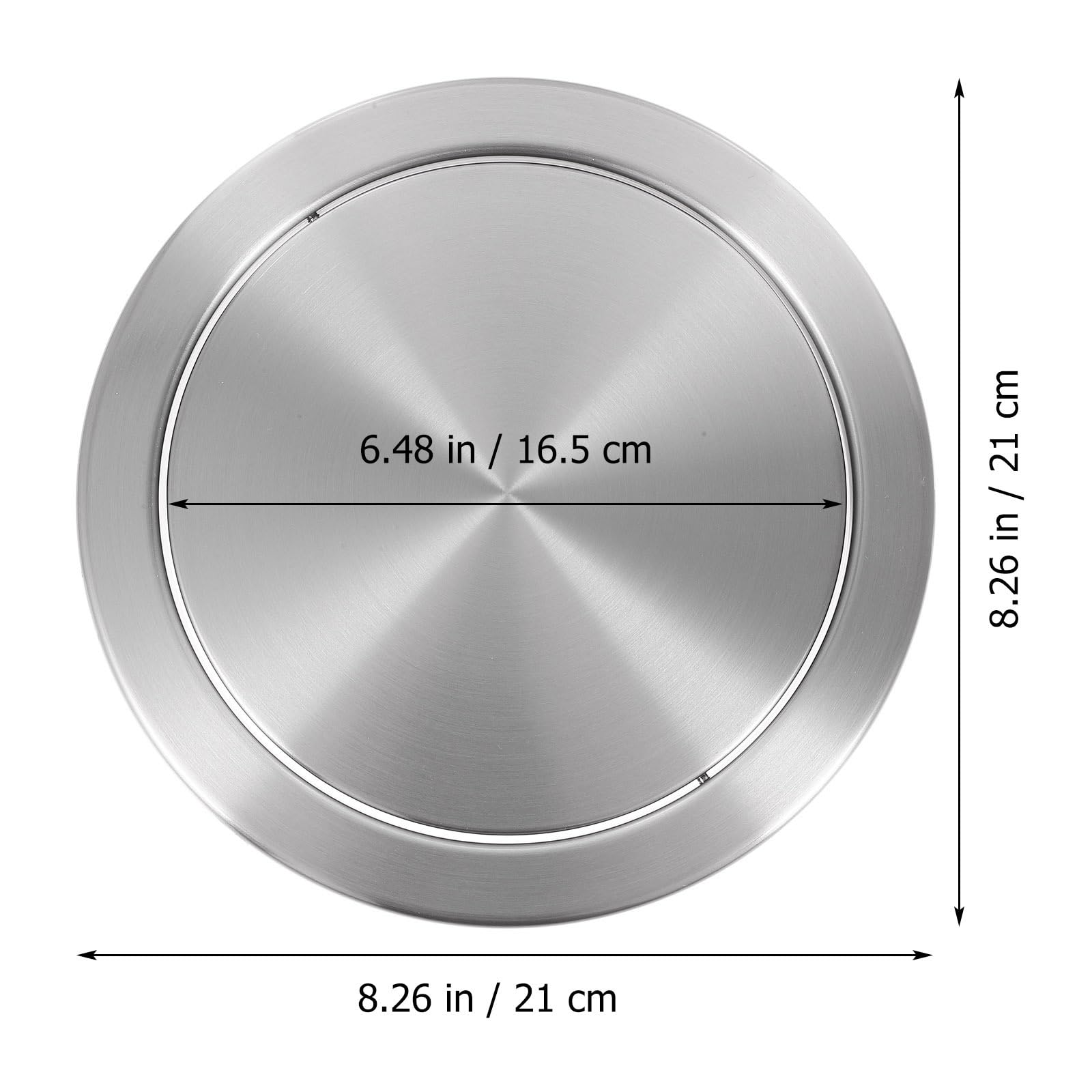 Housoutil Built-in Countertop Trash Bin Lid, Stainless Steel Round Trash Can Lid for Countertop, Grommet Recessed Trash Chute Cover for Kitchen Bathroom Office