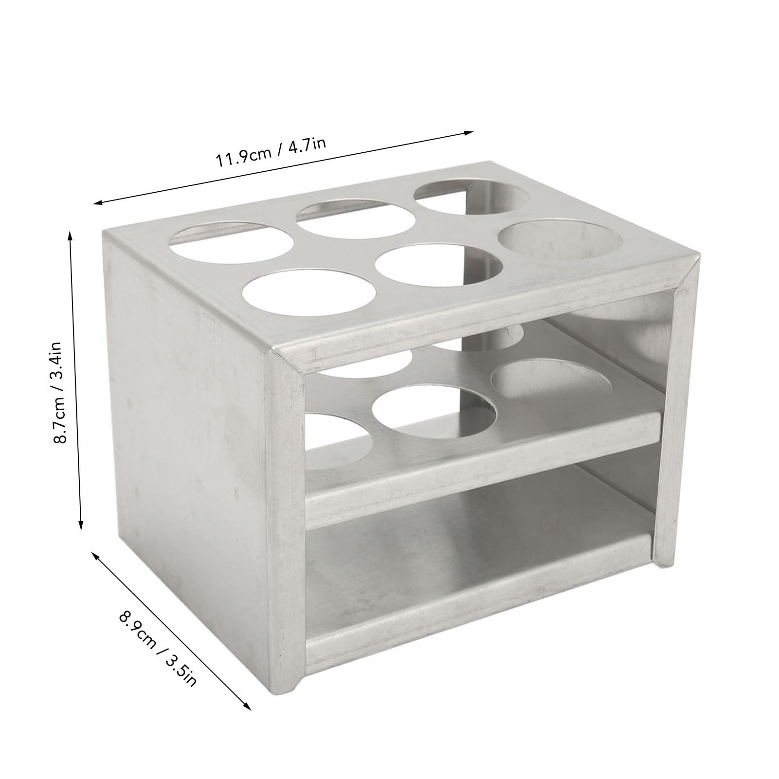 3 Tiers Stainless Steel Test Tube Holder for 50ml Test Tubes, 6 Holes Test Tube Rack, Sturdy Structure Lab Test Tube Rack, 30mm/1.18in in Diameter, Centrifuge Tube for Laboratory