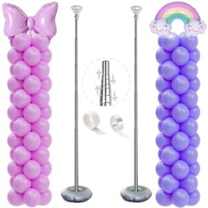 gimcalo balloon column stand kit set of 2, 7ft height adjustable balloon arch kit, metal telescopic pillar balloon stand, birthday party, graduation, wedding christmas decorations