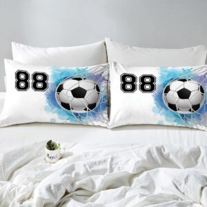 COZZBED Custom Soccer Goal with Your Name Bedding Set, 3/4Pcs Soccer Full Bedding Set, Soccer Bedding King Size Christmas Birthday Gift for Kids Adults, Soccer Bedding for KidsSoccer Team Gifts