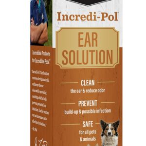 Dr. Pol Incredi-Pol Dog and Cat Ear Solution - Safe and Effective Ear Care Solution to Clean Ears and Prevent Ear Problems in Dogs, Cats, Horses, and More - 3 Fluid Ounces