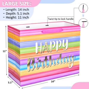 ZGORENDZ 14" Large Gift Bag with Matching Tissue Paper, Card & Envelope for Birthdays Party Colorful Happy Birthday Gift Bag