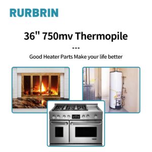 RURBRIN 36” 750mv Thermopile Fit for Heat Glo Heatilator, 750℃ Millivolt Thermocouple Replace for Fireplace Parts Q313A, Suitable for Stove Gas Ovens/Gas FirePlace/Water Heater/Gas Fryer Cluste (3PCS)