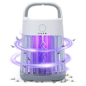 buzzbgone mosquito zapper rechargeable indoor - portable electric mosquitoes and flying insect trap light | high powered wireless killer lamp | must haves for kitchen, camping, room, home