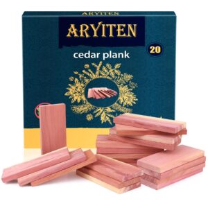 aryiten cedar blocks for clothes storage, aromatic scent cedar wood planks for closets, kitchen storage and drawers freshener, 20 pack