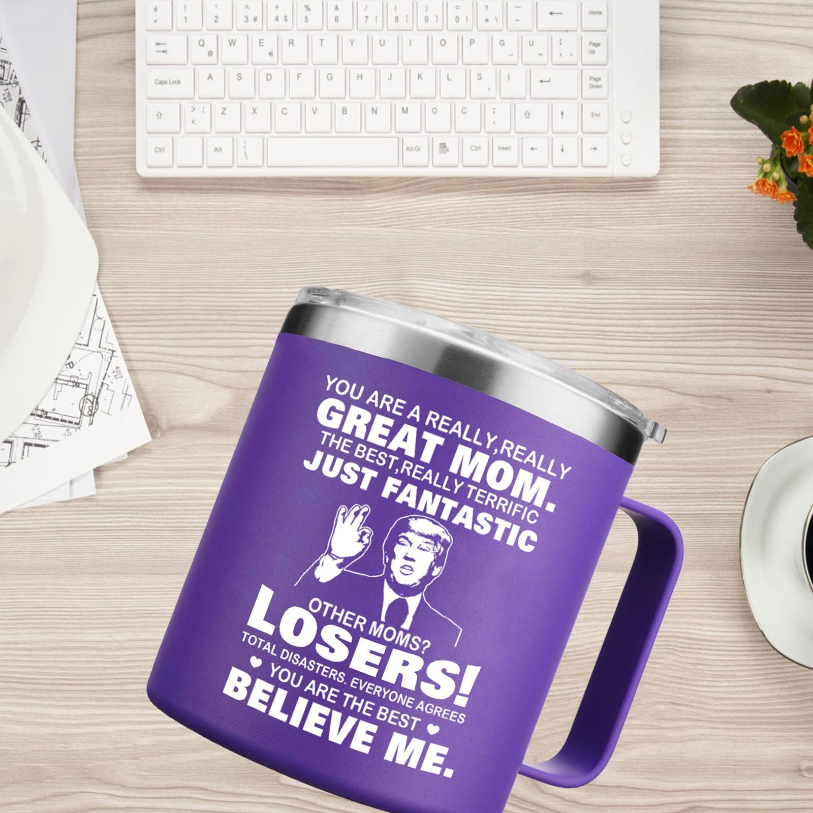 Abledn Christmas Gifts for Mom, Women, Wife - You're A Really Great Mom Coffee Mug - Christmas Gifts for Mom Women Wife, Mother Birthday Gifts for Mom from Daughter Son (14OZ Purple)