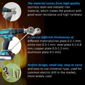 JIAYUNA 2024 NEW Metal Nibbler Drill Attachment, Metal Nibbler Drill Attachment with Adapter, DIY Metal Drill Attachment, Metal Cutter Sheet Drill Attachment for Metal Cutting