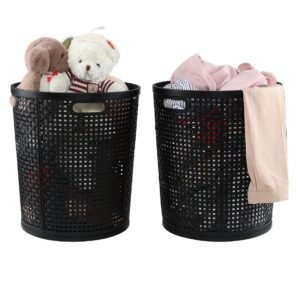 xyskin laundry hamper foldable, collapsible hamper dirty clothes basket with handles (2 pack)