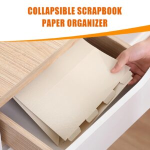 Foldable Scrapbook Paper Storage Organizer, 12x12 Scrapbook Paper Storage, Plastic File Organizer, Beige, 3 Pack