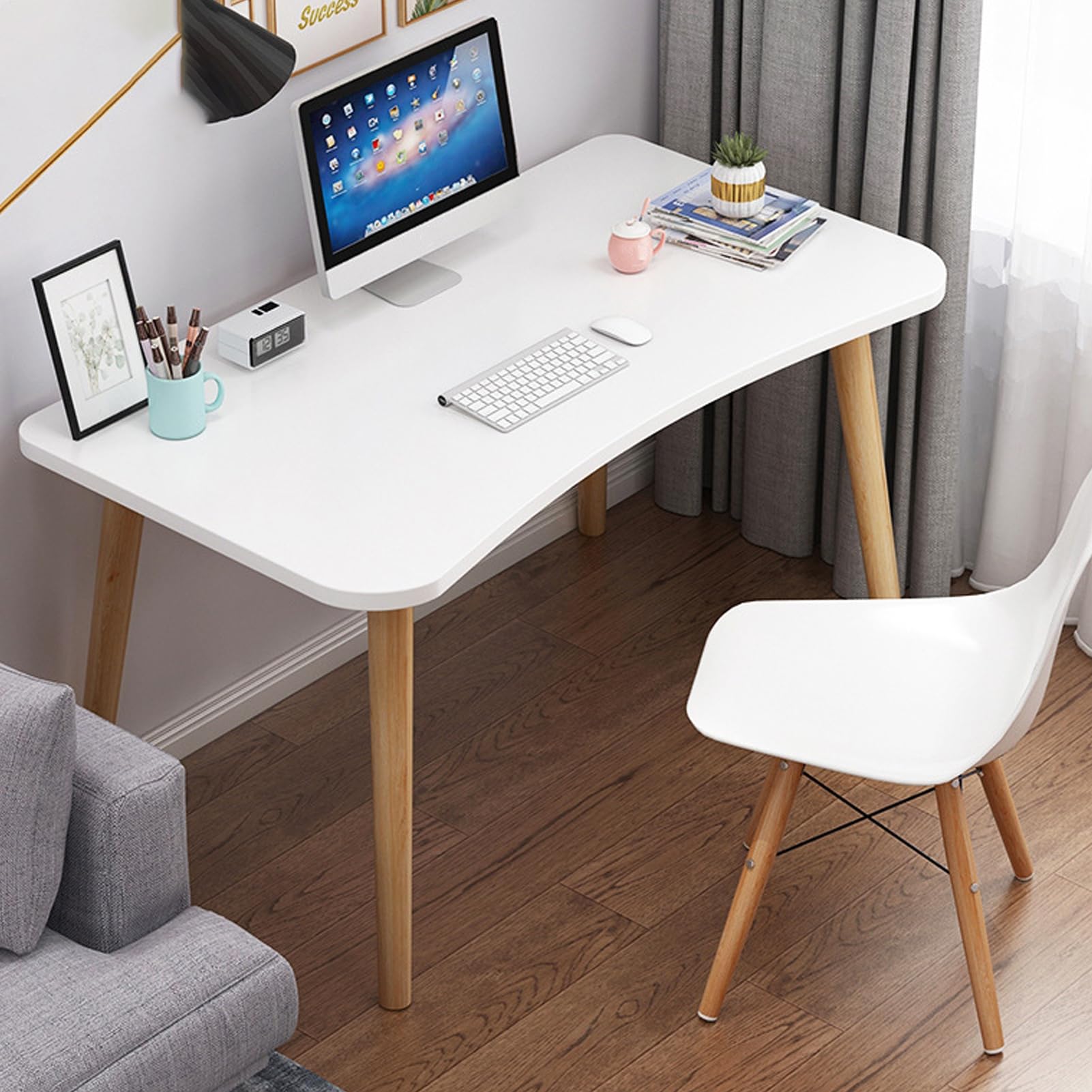 Worparsen Computer Desk, 27 inch Small Home Office Desk for Small Spaces & Home, Office, Study, Writing, White (Fast Delivery from USA) White