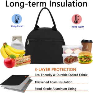 GYEUKHAM Lunch Bag Women, Lunch Box for Adult Men Kids Girls, Small Cute Lunchbox Tote Large Capacity Insulated Lunch Container Cooler for Work School Picnic Travel, Black