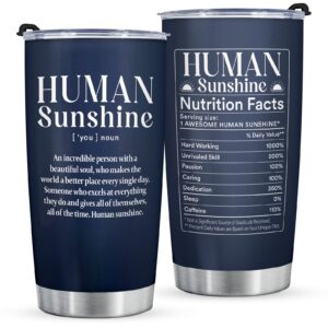 shqiueos coworker christmas gifts human sunshine tumbler cup 20 oz, thank you gifts for women men, appreciation gifts for teacher doctor nurses employee principal boss retirement birthday gifts