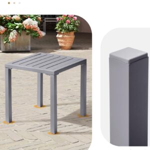 Crestlive Products Aluminum Outdoor Side Table Set of 2, Pool Lounge Chair Side Table, Weather Resistant Small Square Coffee End Table for Patio, Yard, Garden, Porch, Deck, Outdoor