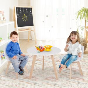 KOTEK Kids Table and Chair Set, Kids Activity Table and 2 Chair with Padded Seat for Ages 3-8, Toddler Table Set for Playroom, Kindergarten, Bedroom