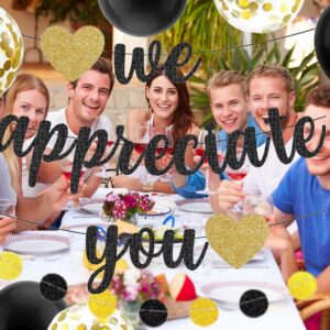 We Appreciate You Banner Thank You Appreciation Theme Party Decoration for Employee Doctor Nurse Parents Teacher Coworker Staff Hanging Garland Kit Balloons Bunting Office Supplies Photobooth Backdrop