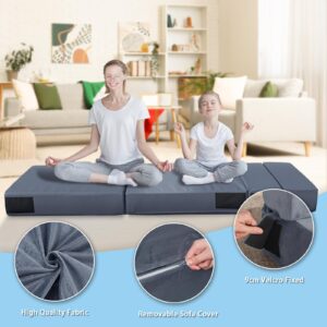 Jadoxy Folding Sofa Bed, Memory Foam Sofa Bed, Floor Sofa Sleeper Chair Bed Lazy Couch for Living Room/Bedroom/Office/Dorm