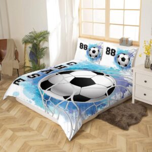 COZZBED Custom Soccer Goal with Your Name Bedding Set, 3/4Pcs Soccer Full Bedding Set, Soccer Bedding King Size Christmas Birthday Gift for Kids Adults, Soccer Bedding for KidsSoccer Team Gifts