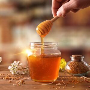 6.3Inch Wooden Honey Dipper Sticks: Long Handle Coffee Stirring Spoons - Honey Comb Sticks - Honey Wand for Honey Jar Dispense Drizzle Honey Wedding Party Favors