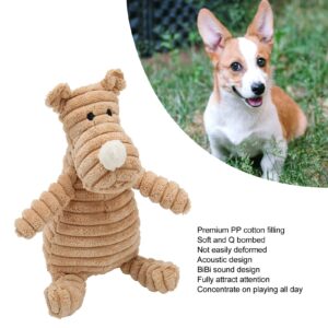 Squeaky Dog Toys, Fun Cute Rhinoceros Interactive Stuffed Plush Dog Toys, Durable Safe Molars Training Toy Bite Resistance Teeth Grinding Dog Chew Toys for Dogs Puppies Small Medium and Large Dogs