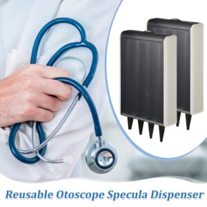 Saysurey 2 Pcs Reusable Otoscope Specula Dispenser Plastic Specula Dispenser for Disposable Ear Specula, Black