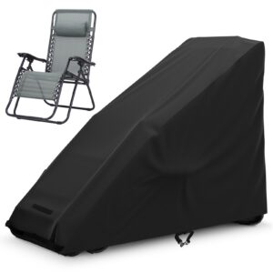 STARTWO Zero Gravity Chair Cover Outdoor Waterproof Folding Lounge Chair Cover for Zero Gravity Chair with Storage Bag Black