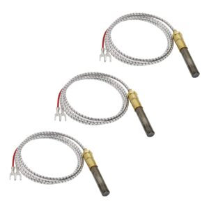 RURBRIN 36” 750mv Thermopile Fit for Heat Glo Heatilator, 750℃ Millivolt Thermocouple Replace for Fireplace Parts Q313A, Suitable for Stove Gas Ovens/Gas FirePlace/Water Heater/Gas Fryer Cluste (3PCS)