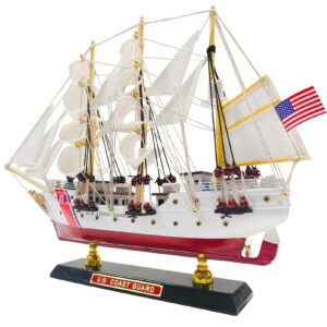 SAILINGSTORY Wooden Model Ship US Coast Guard Eagle Barque Ship Model Sailboat Decor USCG 1936 Replica Small