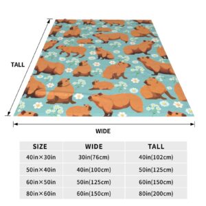 Capybara Blanket Capybara Gifts for Girls Boys Soft Throw Blanket 50x60 Inches Fleece Blanket Comfy Capybara Plush Blanket Flannel Blanket Couch Sofa Blanket Birthday Gifts for Women Men Kids,Blue