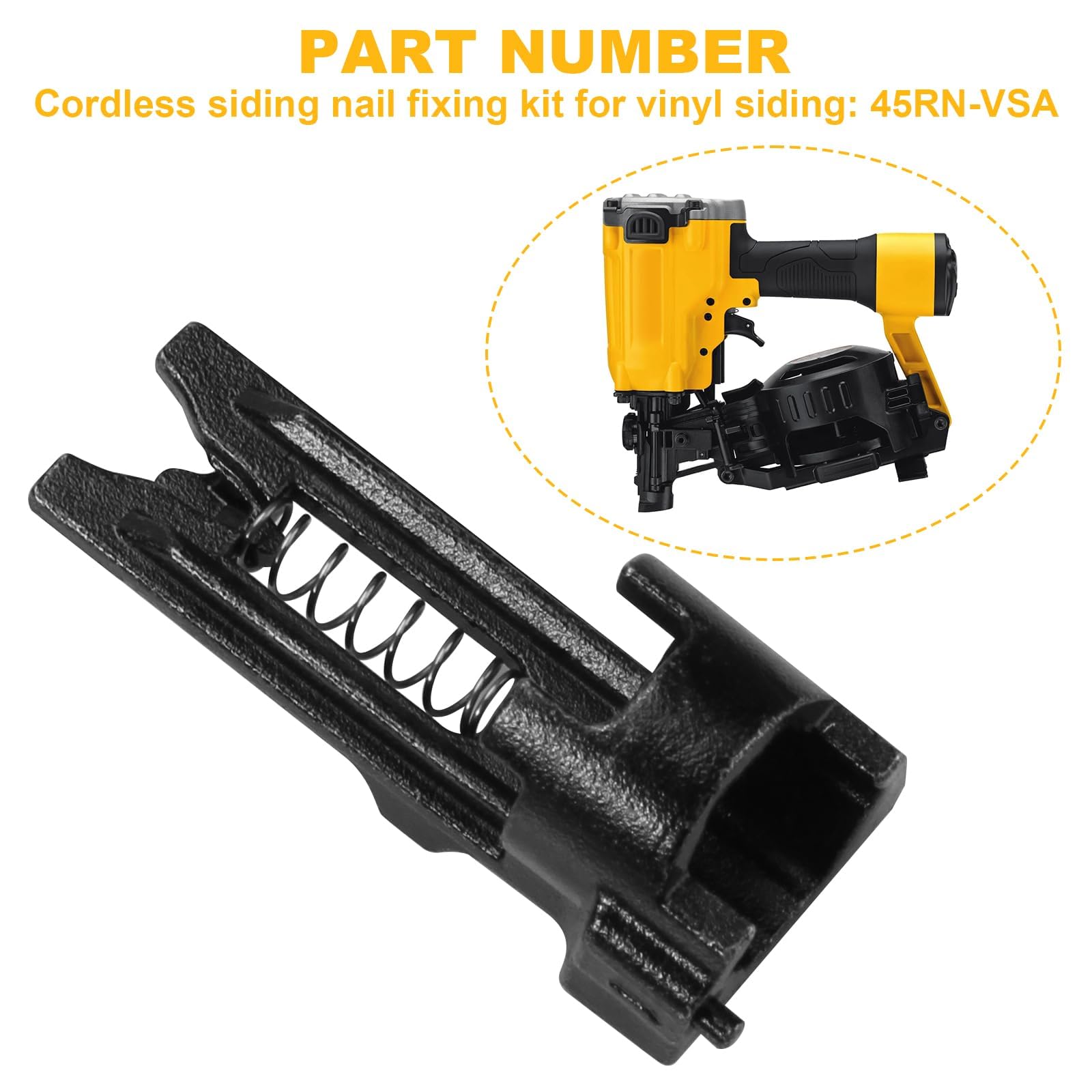 45RN-VSA Vinyl Siding Nailer Adapter Kit, Replaces DeWalt DW45RN, Spring-loaded DW45RN Siding Roof Nail Maintenance Gun Kit