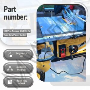 MWEDP N603746 Table Saw On-Off Magnetic Switch Compatible with D-eWalt Table Saw, Fits Model DWE7485 DWE7491RS DWE7491RS