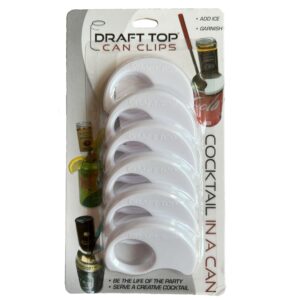 draft top can clips - topless can clip for mini-bottles - clip & sip bar tool for topless cans, mixer tool, barware fits 12 oz to 19 oz cans