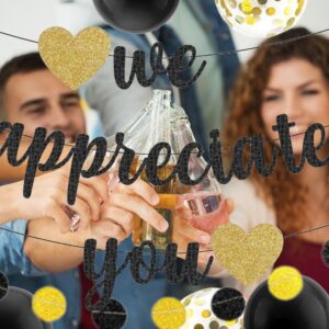 We Appreciate You Banner Thank You Appreciation Theme Party Decoration for Employee Doctor Nurse Parents Teacher Coworker Staff Hanging Garland Kit Balloons Bunting Office Supplies Photobooth Backdrop