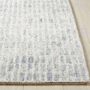 SOM RUGS 100% Authentic Capitola Tufted Handmade Woolen Area Rug Bedroom Decor Office Rug (Blue, 8 x 10 Feet)