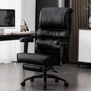 mo maek office chair, big high back pu leather chair, executive office chair, ergonomic office chair with foot rest, office chair 400lbs, black office chair