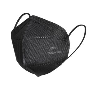 FASAOH KN95 Face Masks 100 PCS, 5-Ply KN95 Black Masks,Breathable Protection Masks, Individually Wrapped, Cup Dust Safety Mask