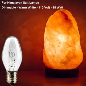 Salt Lamp Bulbs, 15 Watt Night Light Bulbs - C7 Replacement Bulbs for Scentsy Wax Warmer, Dimmable Scentsy Light Bulbs, E12 Bulbs for Household Salt Lamps, 24 Packs