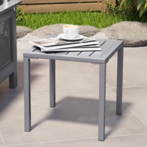 Crestlive Products Aluminum Outdoor Side Table Set of 2, Pool Lounge Chair Side Table, Weather Resistant Small Square Coffee End Table for Patio, Yard, Garden, Porch, Deck, Outdoor