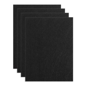 chenteng 4pcs self adhesive felt sheet for crafts, a4 size 2mm thick non-stiff felt fabric sheets for diy/sewing and arts & crafts (8.3" x 11.8", black)