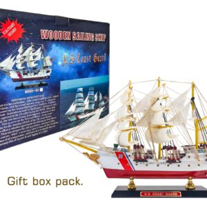 SAILINGSTORY Wooden Model Ship US Coast Guard Eagle Barque Ship Model Sailboat Decor USCG 1936 Replica Small