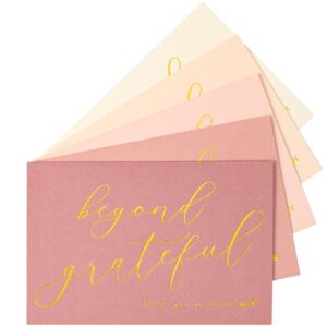 crisky 50 pcs dusty rose beyond grateful thank you cards with 50 envelopes & 50 stickers simple, chic, elegant greeting cards perfect for: wedding/business/birthday/graduation. 4 x 6 inches 50 pack