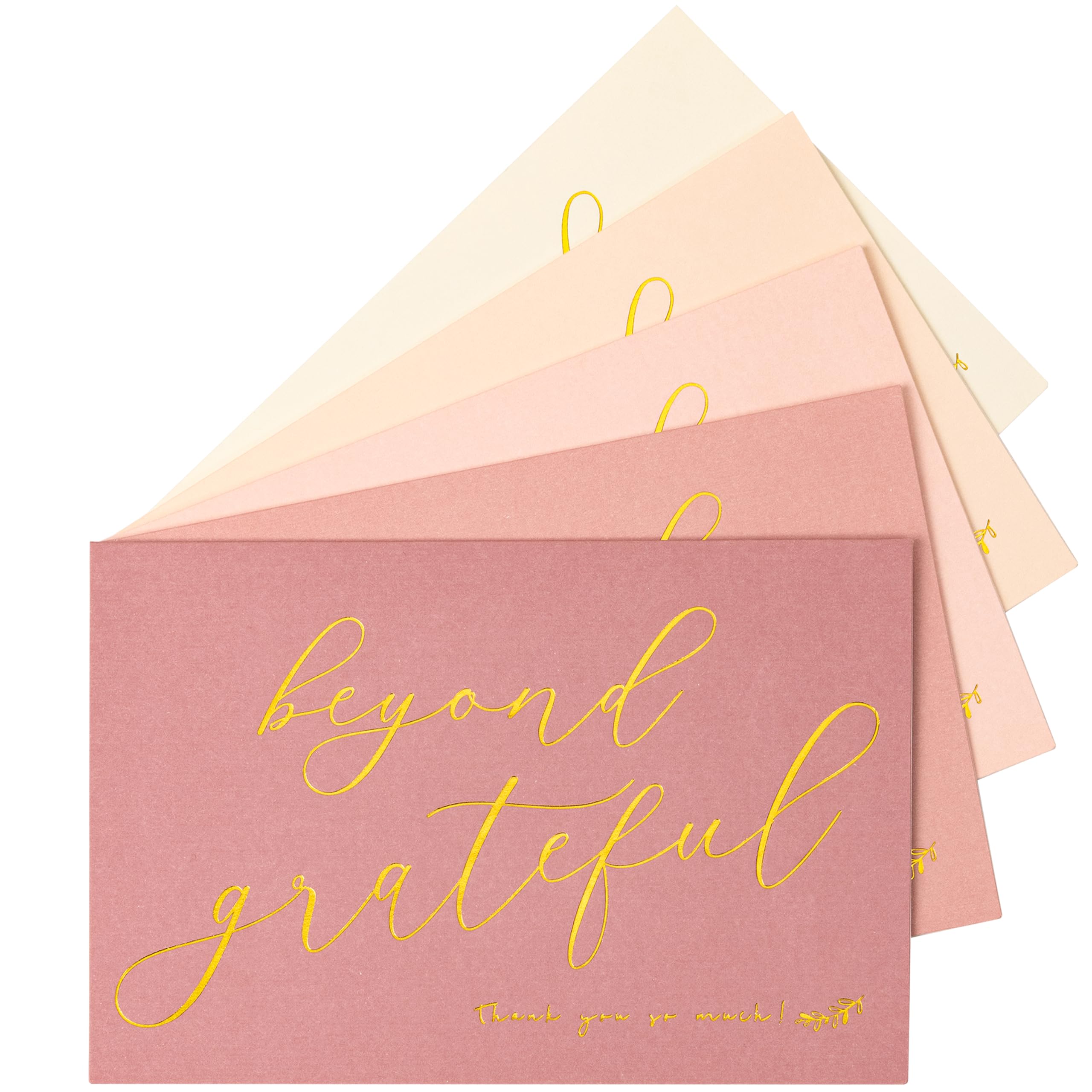 Crisky 50 pcs Dusty Rose Beyond Grateful Thank You Cards With 50 Envelopes & 50 Stickers Simple, Chic, Elegant Greeting Cards Perfect for: Wedding/Business/Birthday/Graduation. 4 x 6 inches 50 Pack