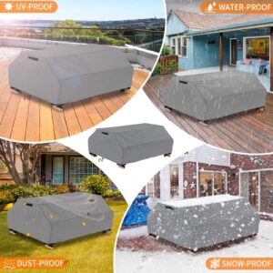 STARTWO Waterproof Picnic Table Cover Outdoor Patio Table Bench Covers for 6 ft Picnic Table Bench Set Windproof 70 / 72 Inch,Grey