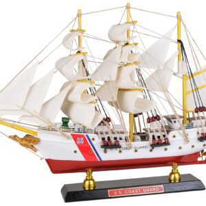 SAILINGSTORY Wooden Model Ship US Coast Guard Eagle Barque Ship Model Sailboat Decor USCG 1936 Replica Small