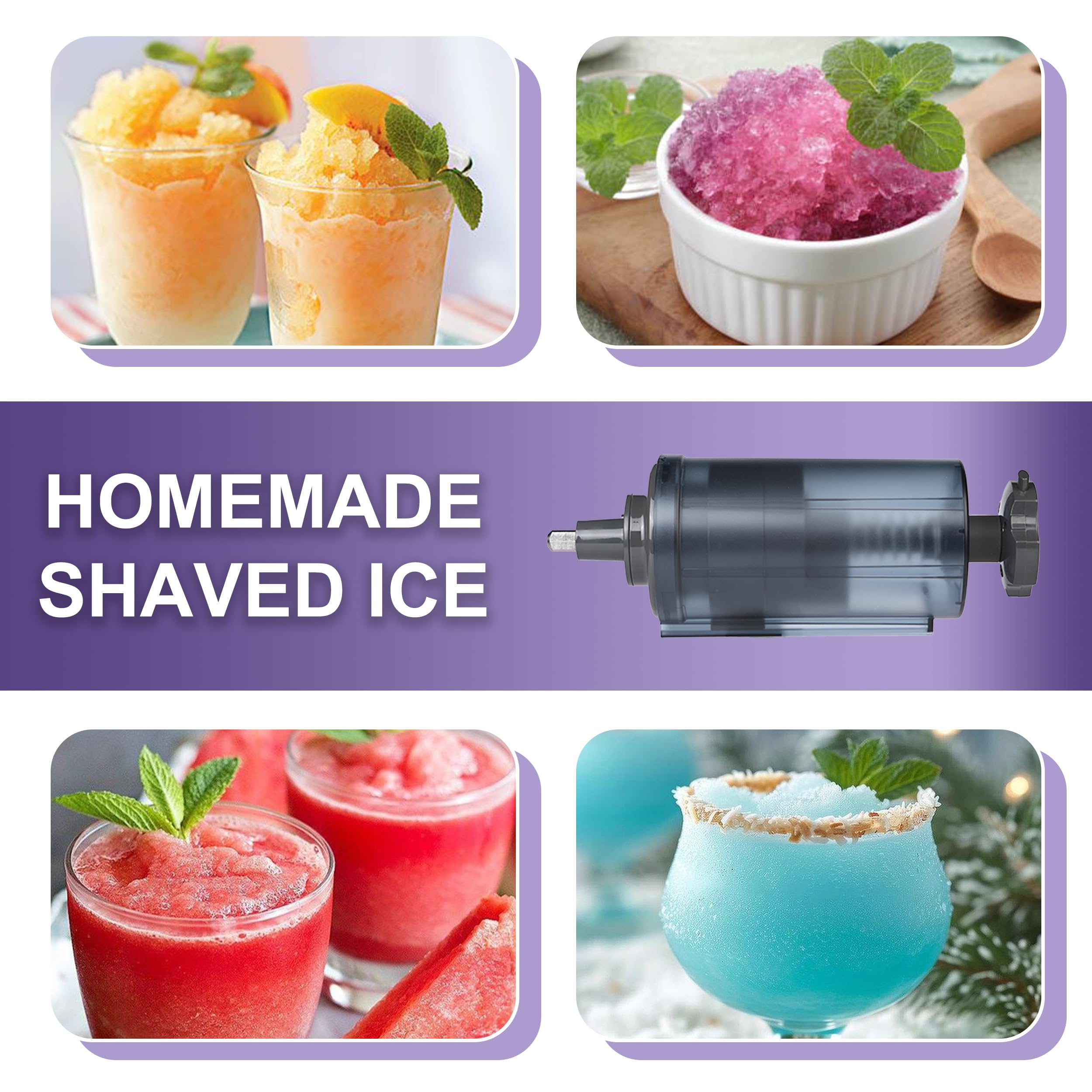 Jooke Shaved Ice Attachment for Kitchenaid Stand Mixer, Kitchen aid Ice Shaver, Ice Crushers for Home Use, Homemade Shaved Ice Maker Snow Cone Machine with 8 Reusable Ice Cube Mold, Instruction Manual